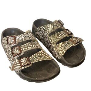 Birkenstock Birki's Three Strap Side Sandal Brown/Cream EU38 US7-7.5